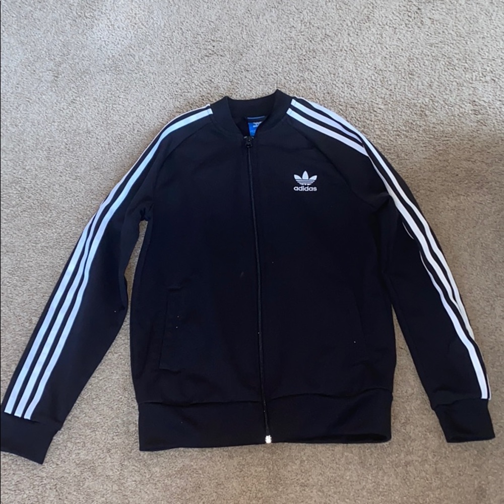 Black and white adidas jacket
